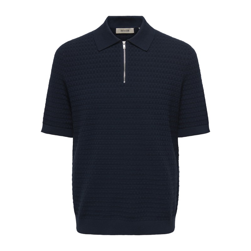 ONLY & SONS Menu Reular Kortærmet  Strik Polo - Dark Sapphire