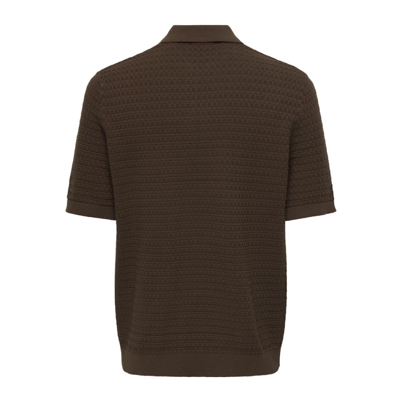 ONLY & SONS Menu Reular Kortærmet Strik Polo - Potting Soil