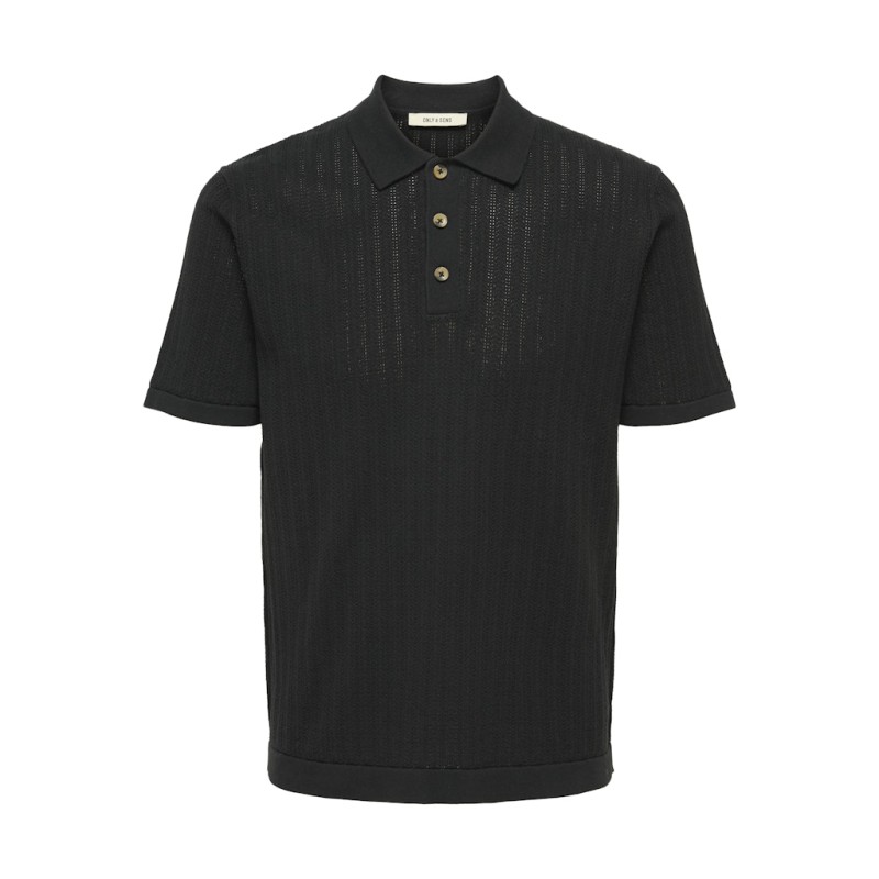 ONLY & SONS Moon Regular S/S Strik Polo - Sort