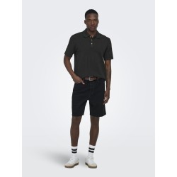 ONLY & SONS Moon Regular S/S Strik Polo - Sort