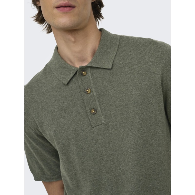 ONLY & SONS Loui Regular Strik Polo - Castor Gray