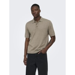 ONLY & SONS Loui Regular Strik Polo - Desert Taupe