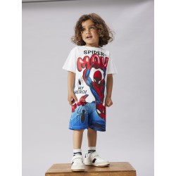 NAME IT Mini Malte Spiderman Lange Badeshorts - Bluefish