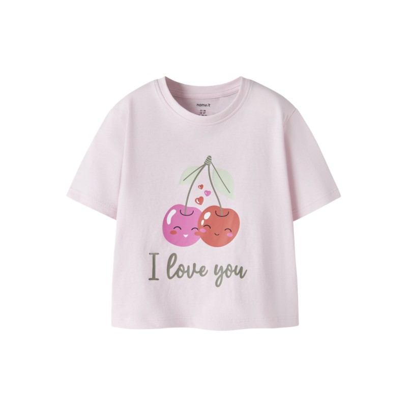 NAME IT  Mini Vilinse Kort T-shirt - Cradle Pink