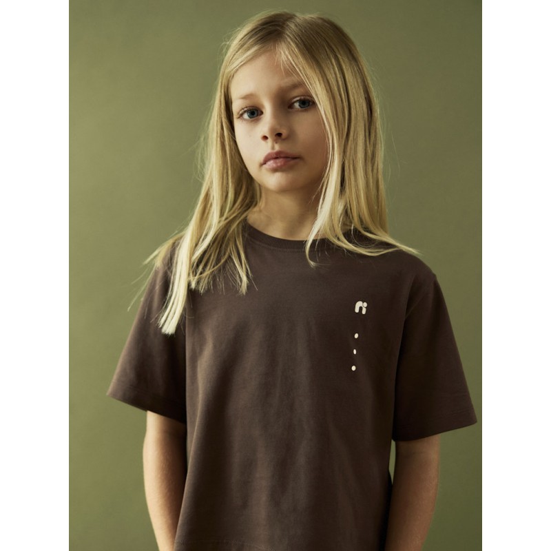 NAME IT Kids Denys Kortærmet Regular Top - Chocolate Martini