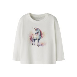 NAME IT Mini Votea L/S Regular Bluse - Cloud Dancer