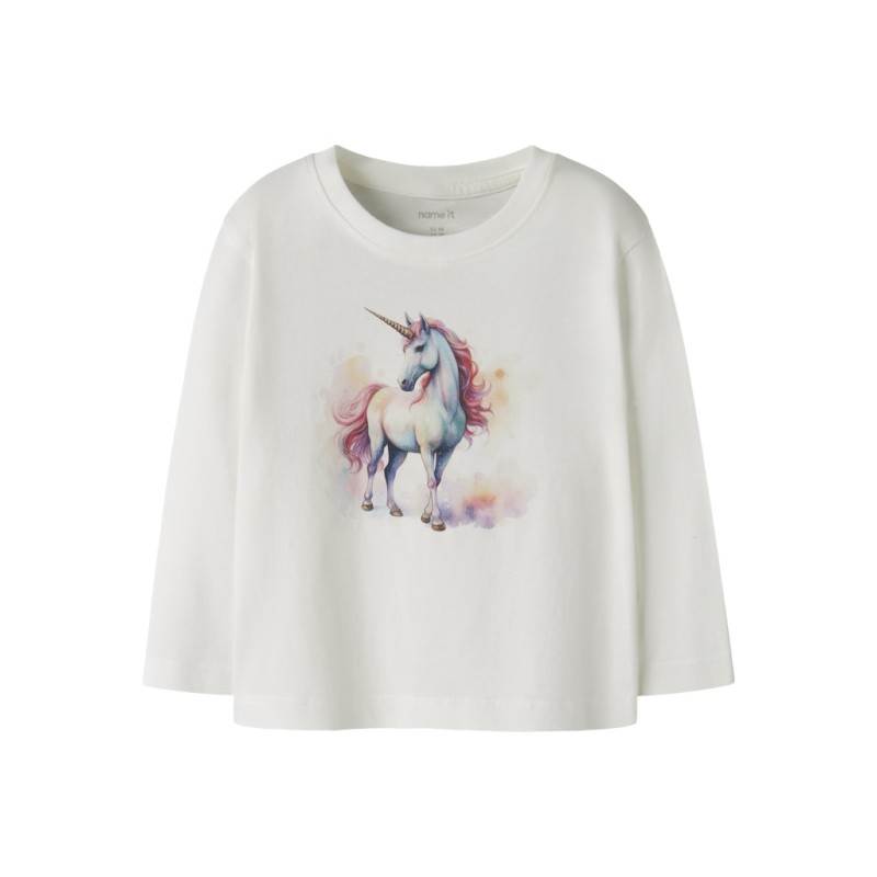 NAME IT Mini Votea L/S Regular Bluse - Cloud Dancer