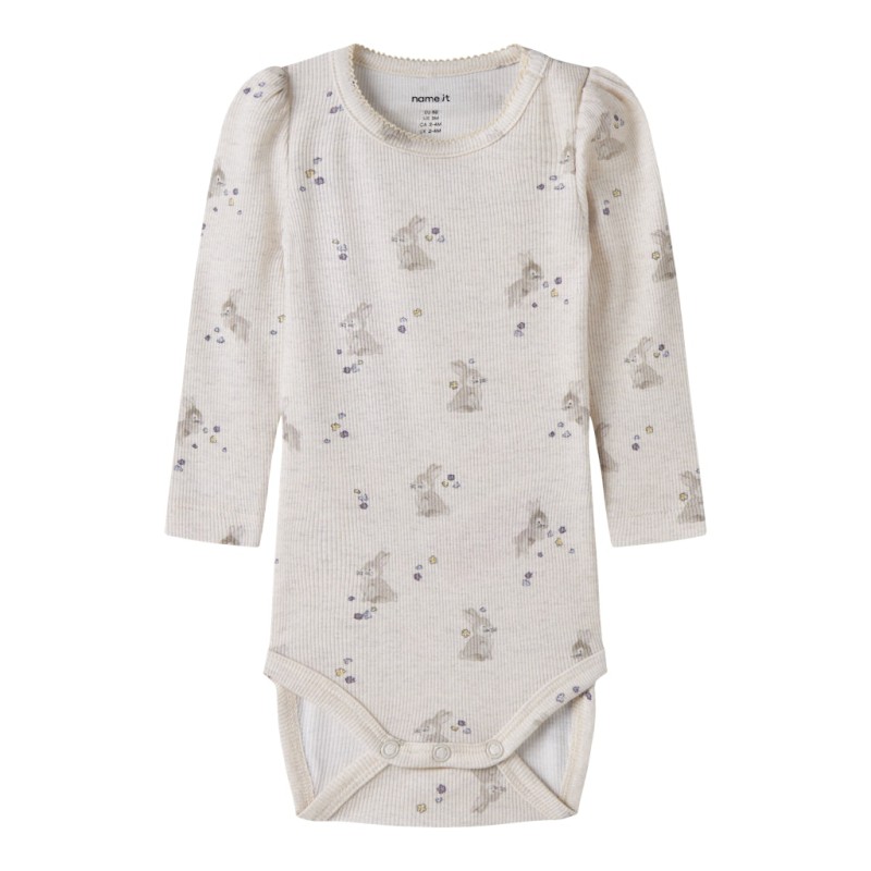 NAME IT Baby Dia Kab L/S Bodystocking - Peyote Melange