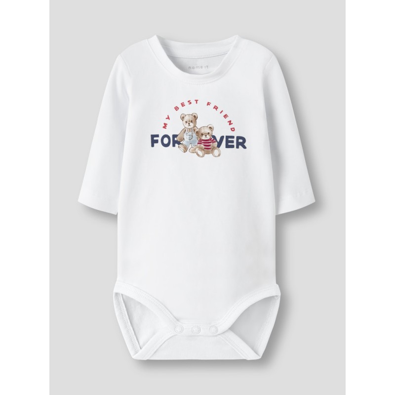 NAME IT Baby Door L/S Bodystocking - Bright White