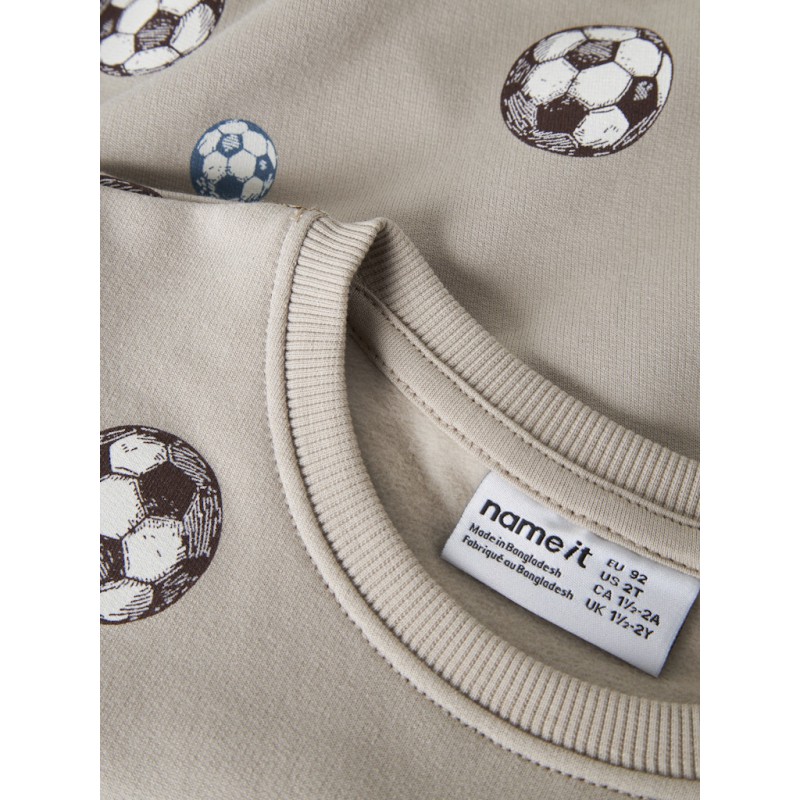 NAME IT Mini davis L/S Fodbold Sweatshirt - Pure Cashmere