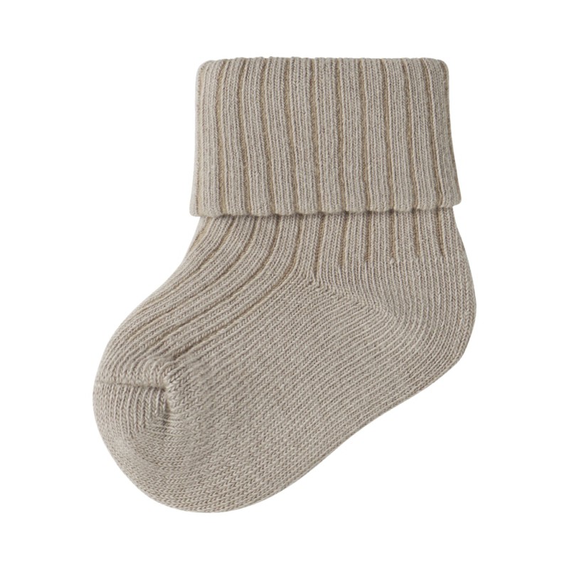 NAME IT Baby Nobbu Rib Strik Sokker - Chateau Gray