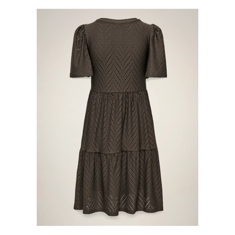 JDY Carla Cathinka Broderi Kjole - Chocolate Brown