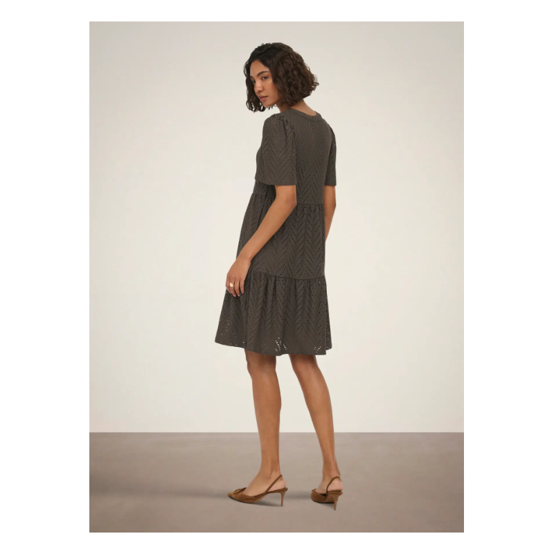 JDY Carla Cathinka Broderi Kjole - Chocolate Brown