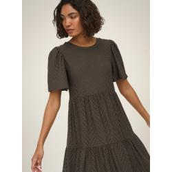 JDY Carla Cathinka Broderi Kjole - Chocolate Brown