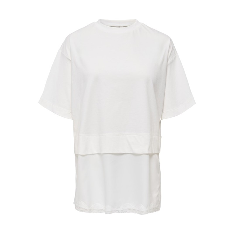 ONLY Mexa kortærmet blonde t-shirt - Cloud Dancer