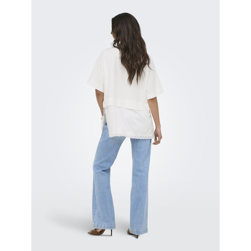 ONLY Mexa kortærmet blonde t-shirt - Cloud Dancer