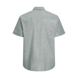 JACK & JONES PLUS Blusummer kortærmet hør skjorte - Laurel Wreath