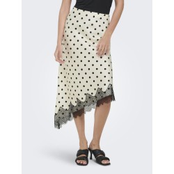 ONLY Bella Lang Løs Satin Nederdel - Cloud dancer