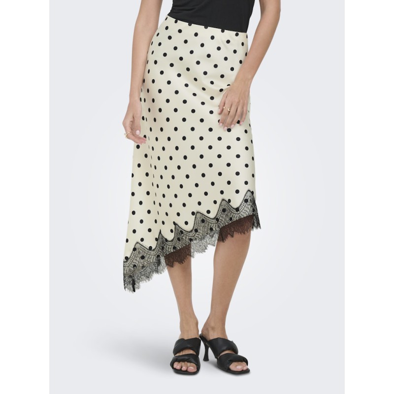 ONLY Bella Lang Løs Satin Nederdel - Cloud dancer