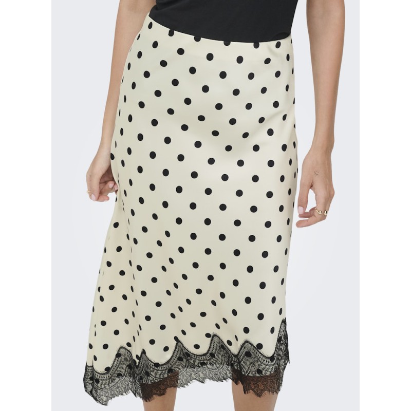 ONLY Bella Lang Løs Satin Nederdel - Cloud dancer