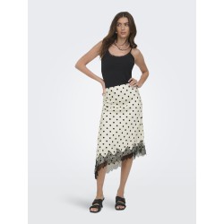 ONLY Bella Lang Løs Satin Nederdel - Cloud dancer