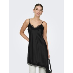 ONLY Bella Strop Satin Blonde Kjole - Sort