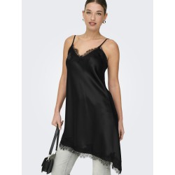 ONLY Bella Strop Satin Blonde Kjole - Sort