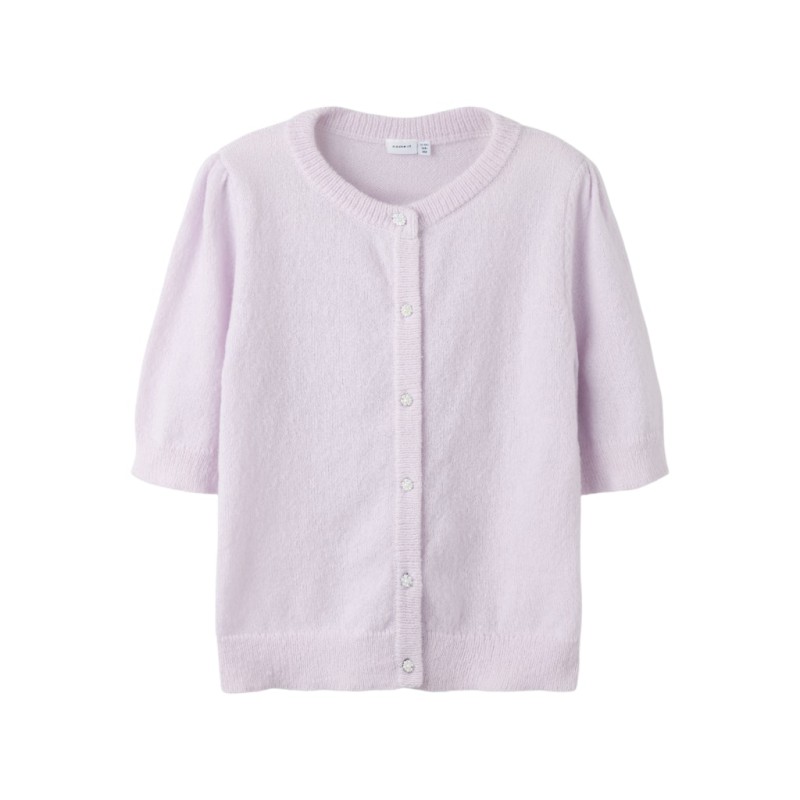 NAME IT KIDS Nabeth S/S Strik Cardigan - Lavender Fog