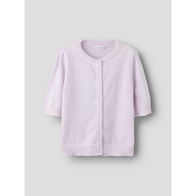NAME IT KIDS Nabeth S/S Strik Cardigan - Lavender Fog