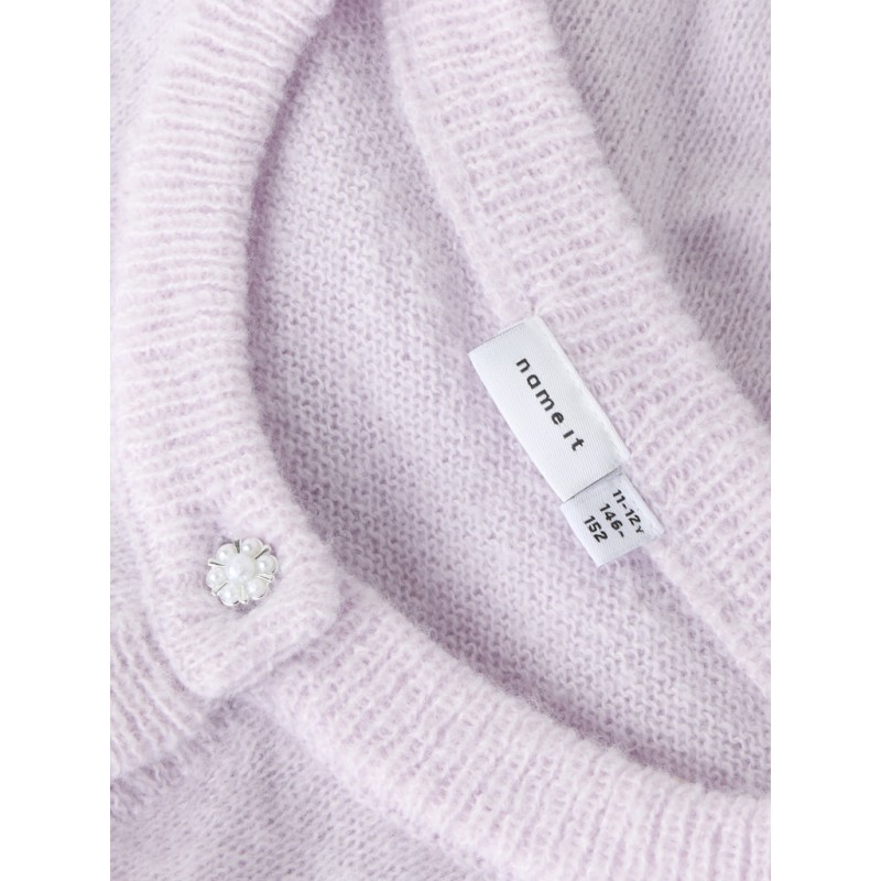 NAME IT KIDS Nabeth S/S Strik Cardigan - Lavender Fog