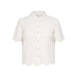 ONLY CARMAKOMA Valais S/S Skjorte - Cloud Dancer