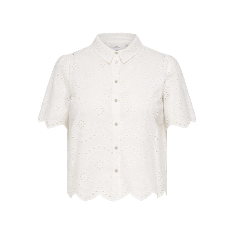 ONLY CARMAKOMA Valais S/S Skjorte - Cloud Dancer