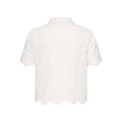 ONLY CARMAKOMA Valais S/S Skjorte - Cloud Dancer