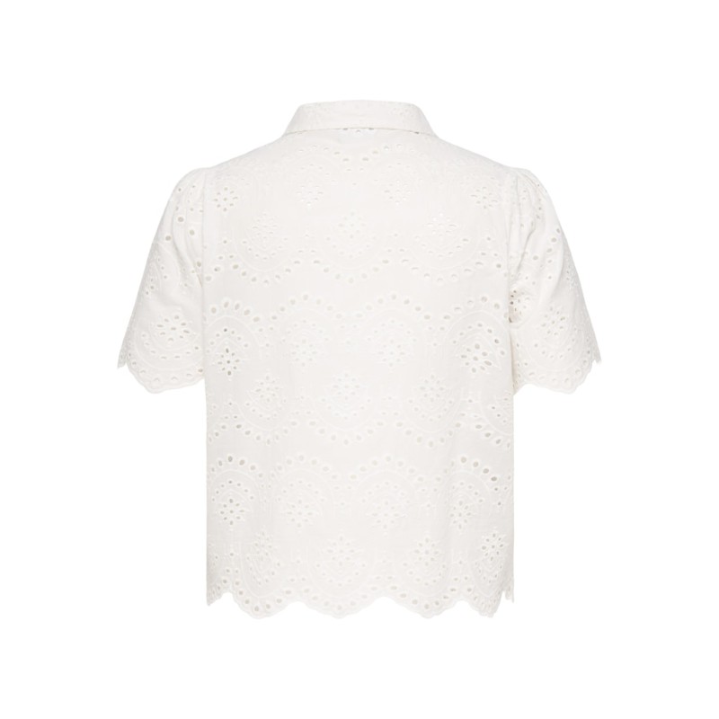 ONLY CARMAKOMA Valais S/S Skjorte - Cloud Dancer