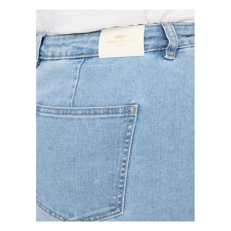 ONLY CARMAKOMA Siri Front Slit Nederdel - Light Blue Denim