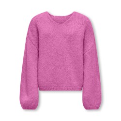 KIDS ONLY Dinea L/S Vendbar Strik Pullover - Super Pink