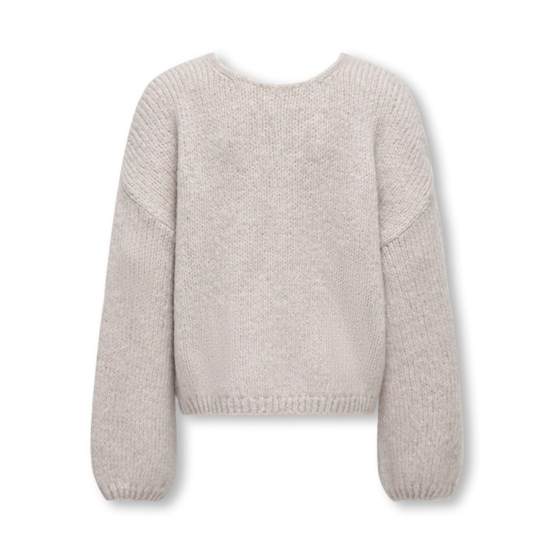 KIDS ONLY Dinea L/S Vendbar Strik Pullover - Pumice Stone