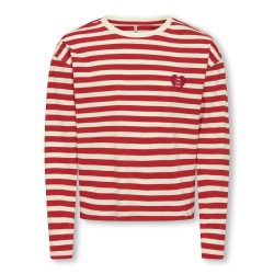 KIDS ONLY Livina L/S Stribet Bluse - High Risk Red