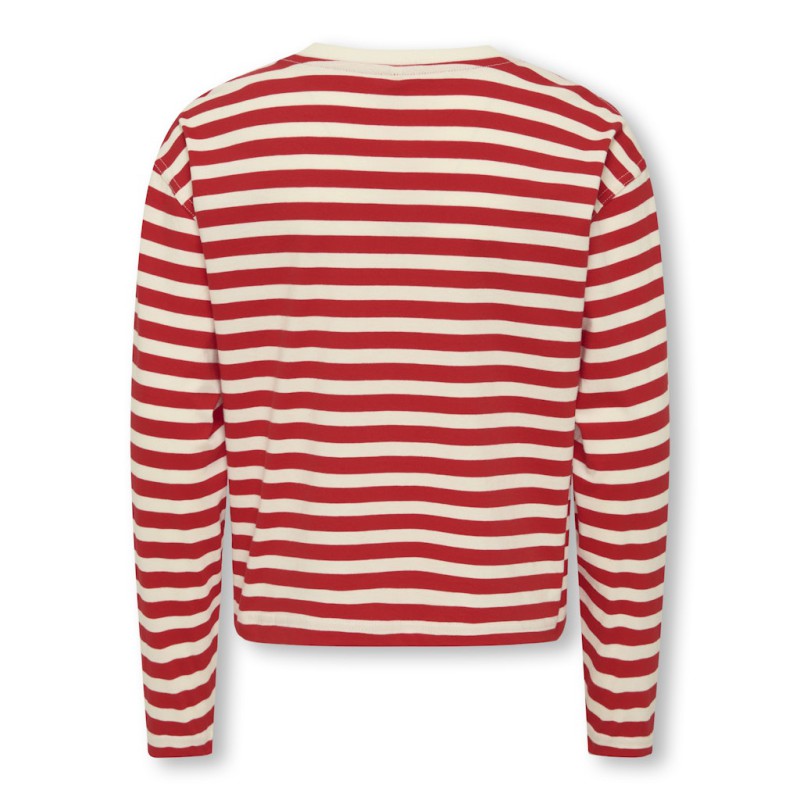 KIDS ONLY Livina L/S Stribet Bluse - High Risk Red