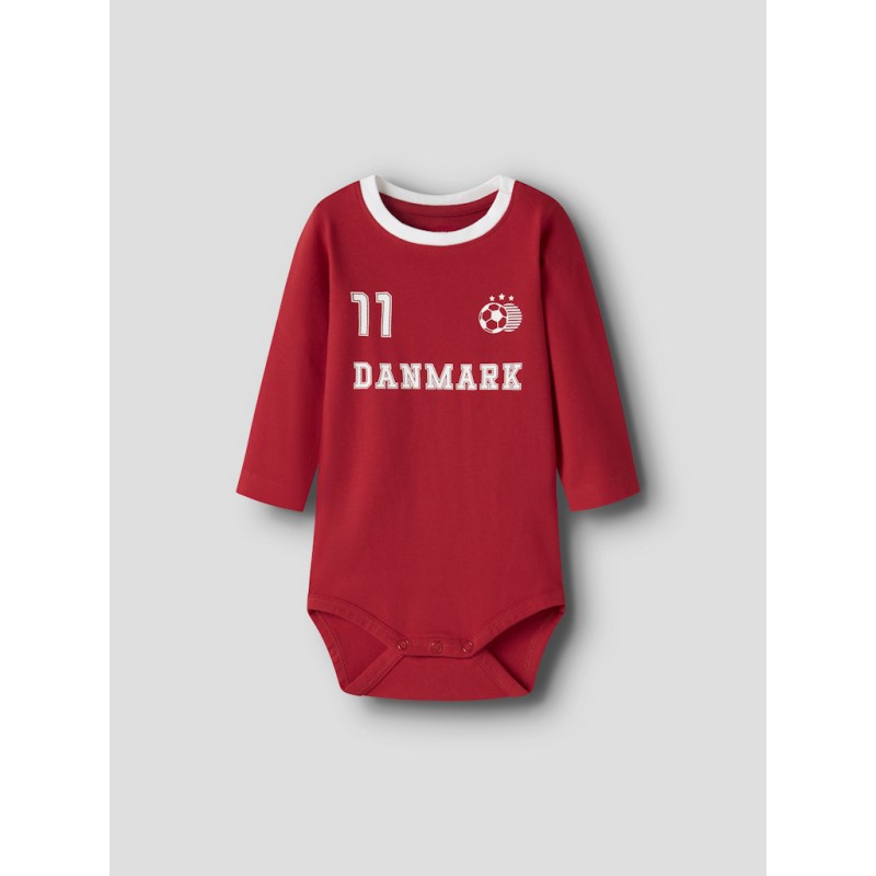 NAME IT BABY Unisex langærmet team body - True Red