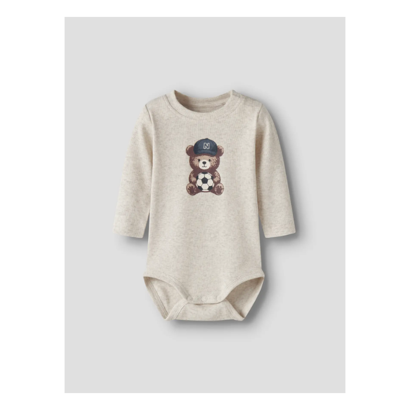 NAME IT BABY Haball langærmet body - Peyote Melange