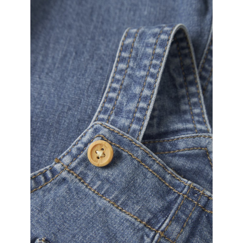 NAME IT BABY Lou hør denim overall shorts - medium blue denim