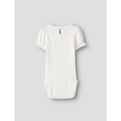 NAME IT BABY Happy kortærmet body - Cloud Dancer