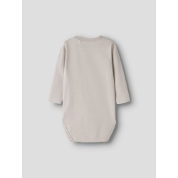 NAME IT BABY Hole langærmet body - Chateau Gray