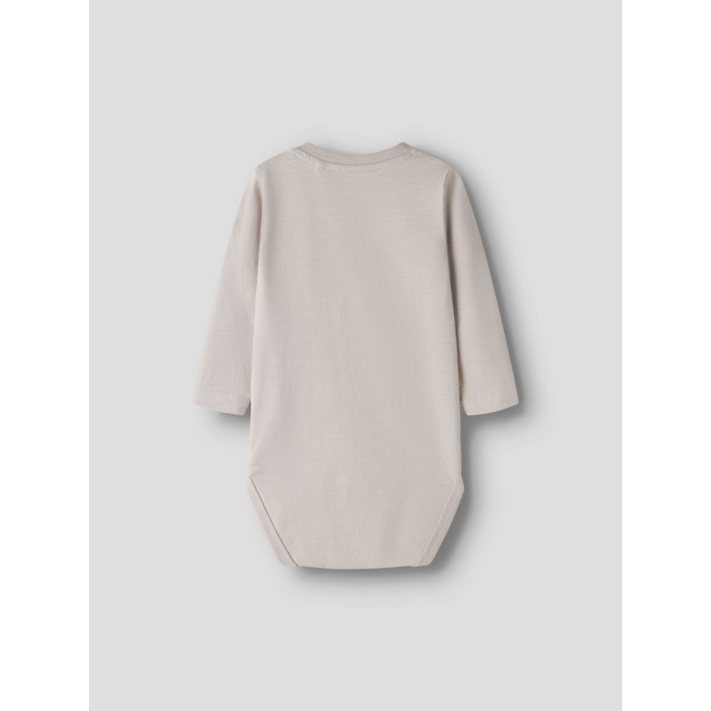 NAME IT BABY Hole langærmet body - Chateau Gray