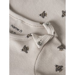 NAME IT BABY Fun kab langærmet body - Chateau Gray