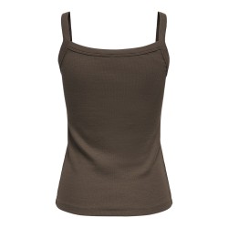 ONLY Vira S/L Rib Top - Chocolate Martini