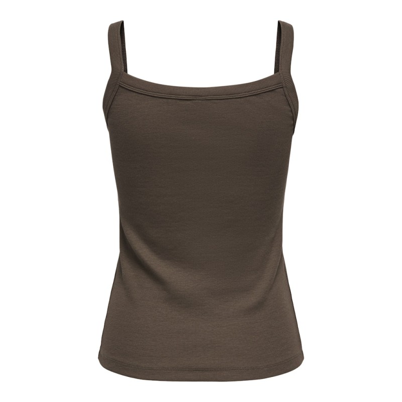 ONLY Vira S/L Rib Top - Chocolate Martini