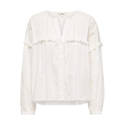 ONLY Riez Langærmet Broderet Top - Cloud Dancer