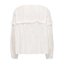 ONLY Riez Langærmet Broderet Top - Cloud Dancer